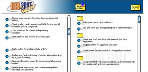 Figure 4. Screen for “sorting” items into categories.